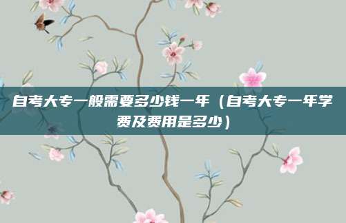 自考大专一般需要多少钱一年（自考大专一年学费及费用是多少）