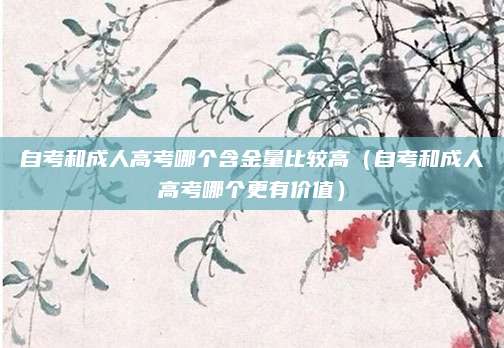 自考和成人高考哪个含金量比较高（自考和成人高考哪个更有价值）