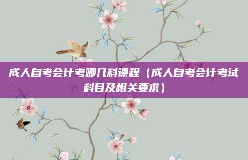 成人自考会计考哪几科课程（成人自考会计考试科目及相关要求）