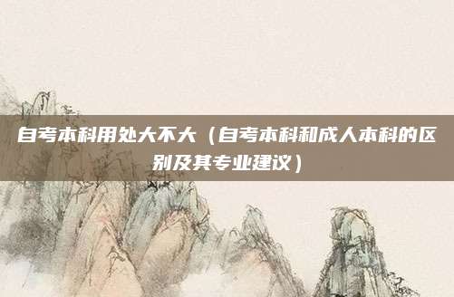 自考本科用处大不大（自考本科和成人本科的区别及其专业建议）