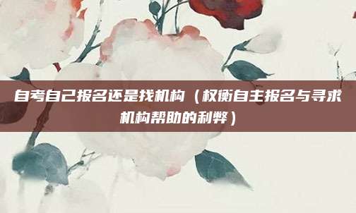 自考自己报名还是找机构（权衡自主报名与寻求机构帮助的利弊）