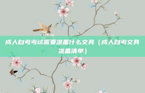 成人自考考试需要准备什么文具（成人自考文具准备清单）