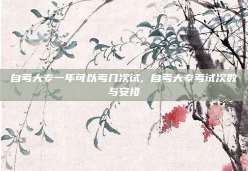 自考大专一年可以考几次试, 自考大专考试次数与安排