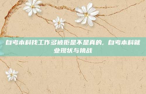 自考本科找工作多被拒是不是真的, 自考本科就业现状与挑战