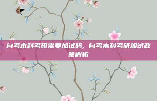 自考本科考研需要加试吗, 自考本科考研加试政策解析