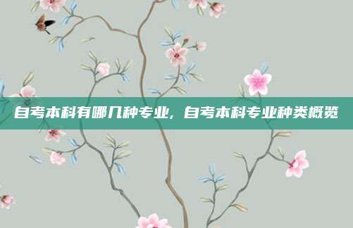 自考本科有哪几种专业, 自考本科专业种类概览