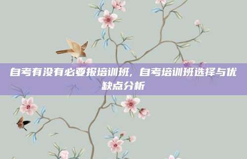 自考有没有必要报培训班, 自考培训班选择与优缺点分析