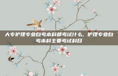 大专护理专业自考本科都考试什么, 护理专业自考本科主要考试科目