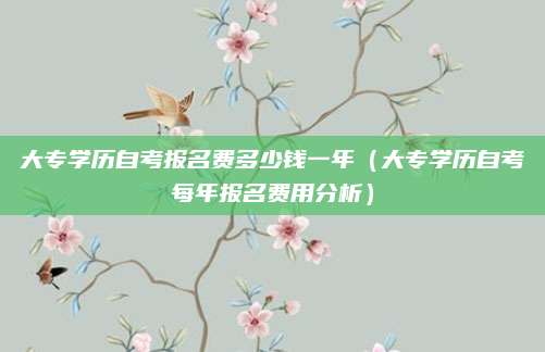 大专学历自考报名费多少钱一年（大专学历自考每年报名费用分析）