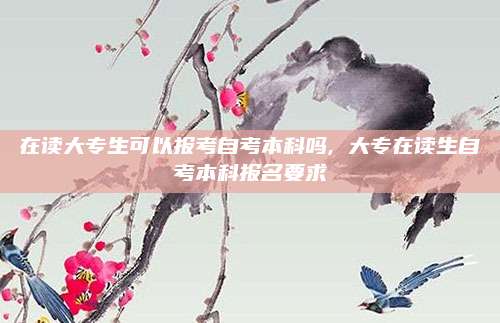 在读大专生可以报考自考本科吗, 大专在读生自考本科报名要求