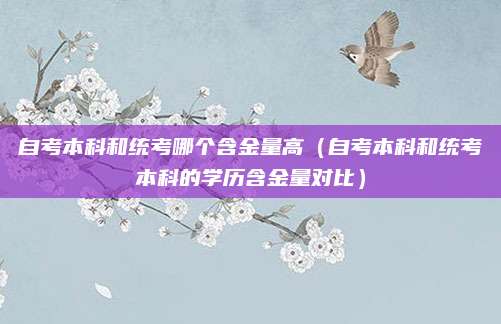 自考本科和统考哪个含金量高（自考本科和统考本科的学历含金量对比）