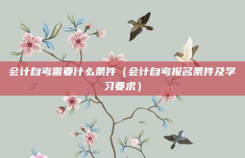 会计自考需要什么条件（会计自考报名条件及学习要求）
