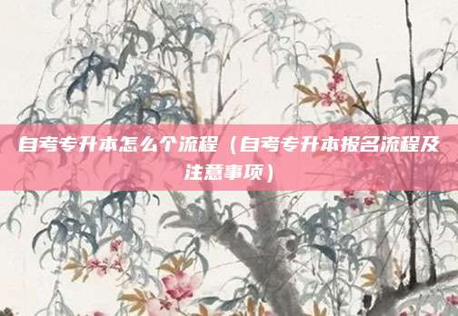 自考专升本怎么个流程（自考专升本报名流程及注意事项）