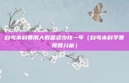 自考本科费用大概是多少钱一年（自考本科学费预算分析）