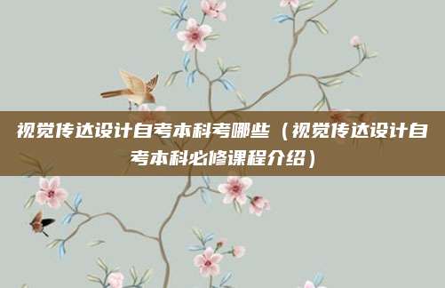 视觉传达设计自考本科考哪些（视觉传达设计自考本科必修课程介绍）