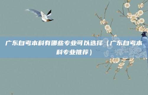 广东自考本科有哪些专业可以选择（广东自考本科专业推荐）
