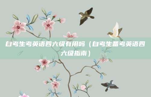 自考生考英语四六级有用吗（自考生备考英语四六级指南）