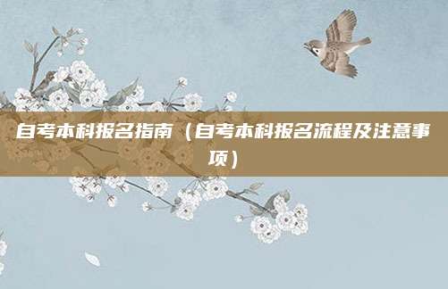 自考本科报名指南（自考本科报名流程及注意事项）