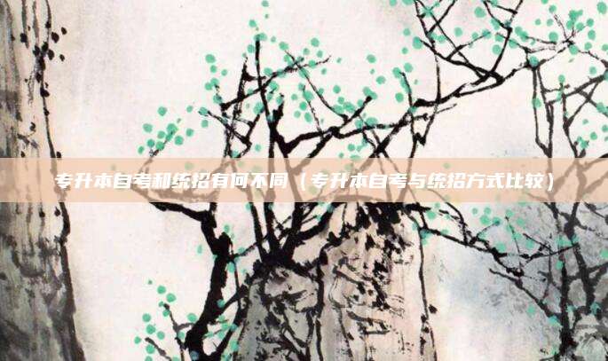 专升本自考和统招有何不同（专升本自考与统招方式比较）