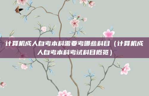 计算机成人自考本科需要考哪些科目（计算机成人自考本科考试科目概览）