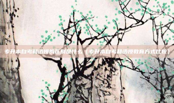 专升本自考和函授的区别是什么（专升本自考和函授教育方式比较）