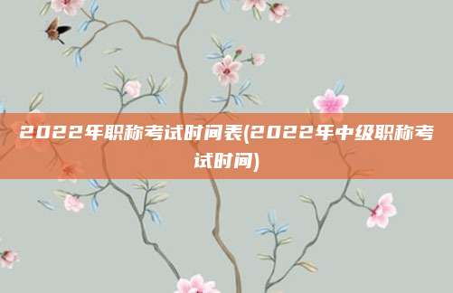 2022年职称考试时间表(2022年中级职称考试时间)