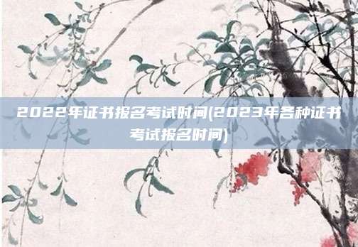 2022年证书报名考试时间(2023年各种证书考试报名时间)
