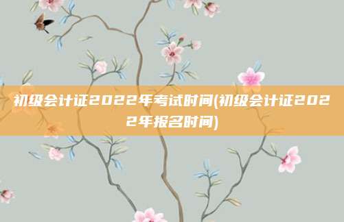 初级会计证2022年考试时间(初级会计证2022年报名时间)