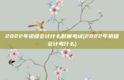 2022年初级会计什么时候考试(2022年初级会计考什么)