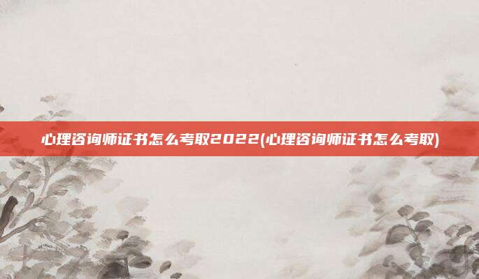 心理咨询师证书怎么考取2022(心理咨询师证书怎么考取)
